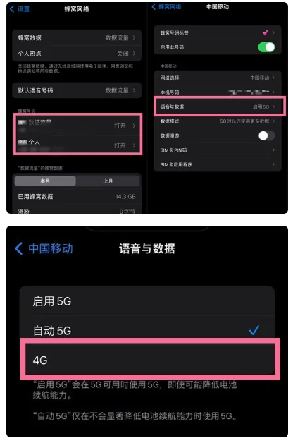 张家港苹果手机维修分享iPhone14如何切换4G/5G? iPhone14 5G网络切换方法 